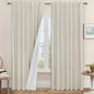 LAMIT Stone 100% Blackout Linen Curtains, 84 Inch Linen Textured Living Room by LAMIT