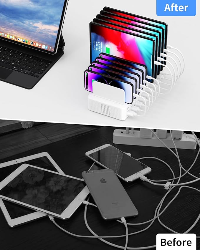 270W Charging Station for Multiple Devices, 20-Port USB Fast Charging Station - Image 6