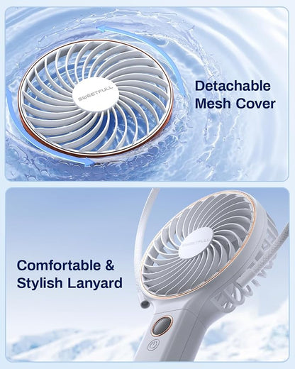 SWEETFULL Handheld Portable Fan, 5000mAh Rechargeable Battery, 6 Speed Wind - Image 9