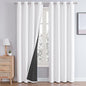 ChrisDowa White 100% Blackout Curtains 102 inch Long by ChrisDowa