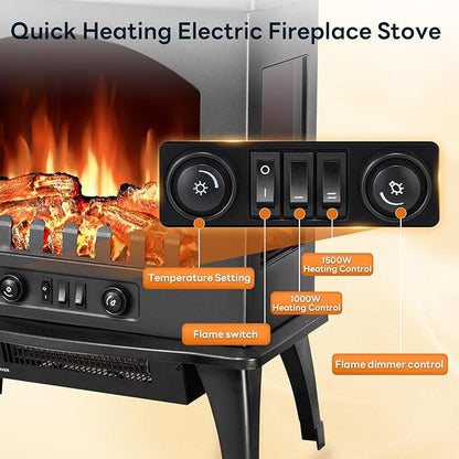 ZAFRO Freestanding Electric Fireplace Stove - Image 4