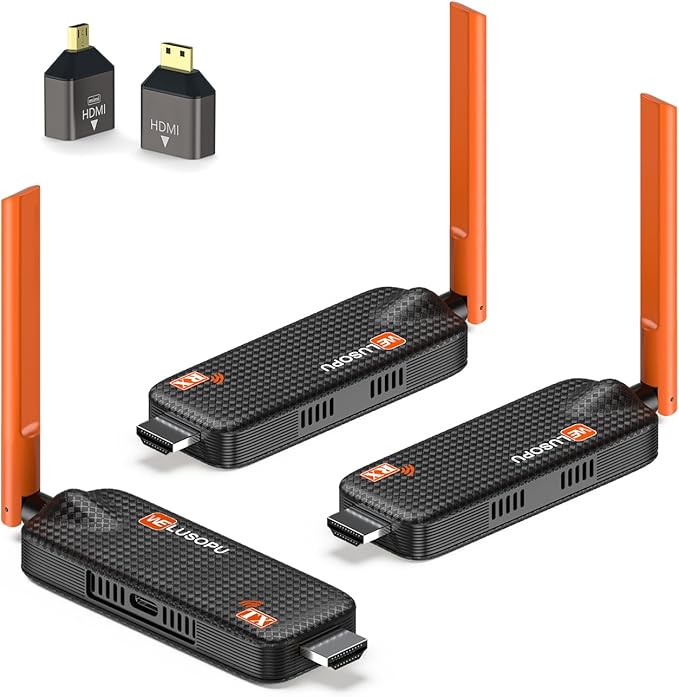 Wireless HDMI Transmitter and 2 Receivers, Support Up to 6 Receivers, 5.8G by WELUSOPU