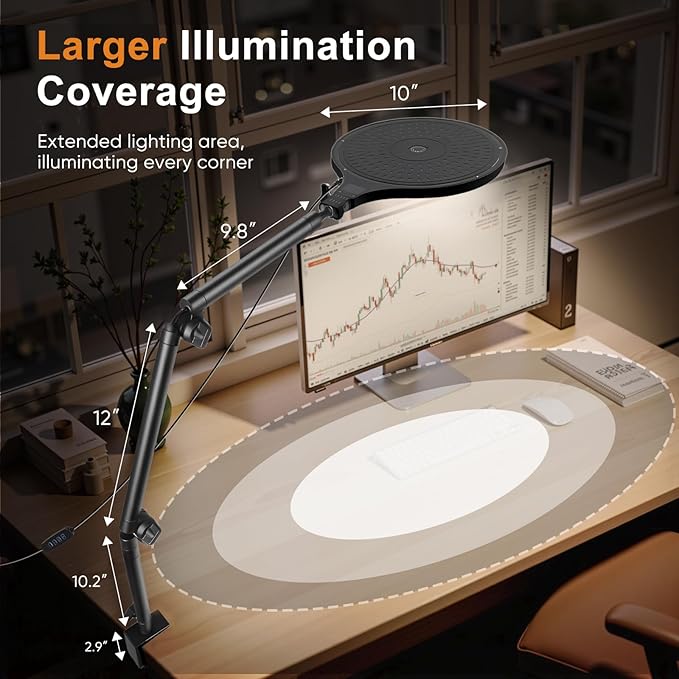 Desk Ring Light, 360°Rotate & Flexible Height Full-Screen Overhead Ringlight - Image 4