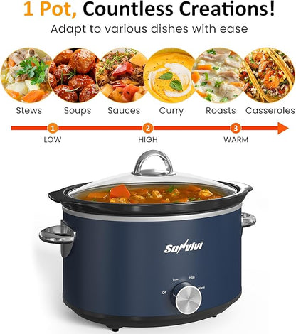 Sunvivi 4 Quart Slow Cooker & Mini Food Warmer - Image 5