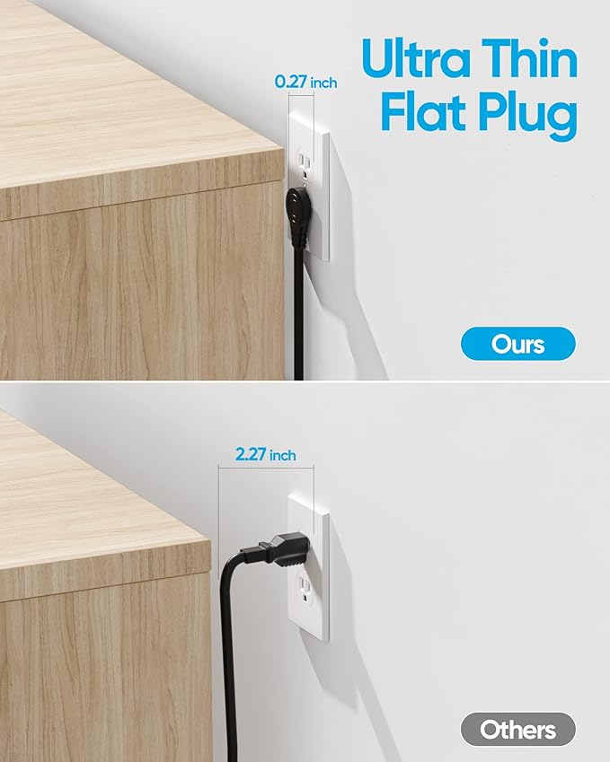 Surge Protector Power Strip, Olcorife 15ft Long Extension Cord - Image 3