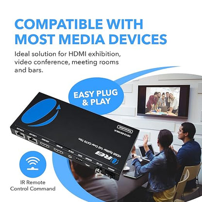 OREI 4K 1x2 HDMI Over ethernet Extender Splitter Over CAT6/7 ethernet Cable - Image 6