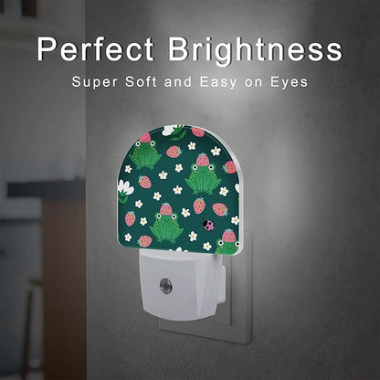 sndheke Strawberry Frogs with Daisies Flowers Night Light Plug into Wall - Image 2