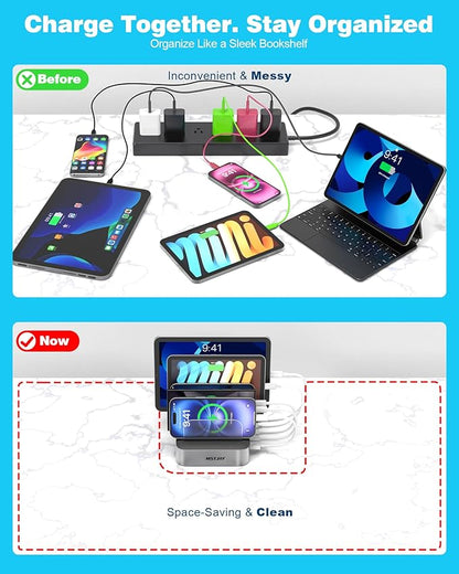 MSTJRY Charging Station for Multiple Devices : 5 Port Multi USB-A Charger - Image 3