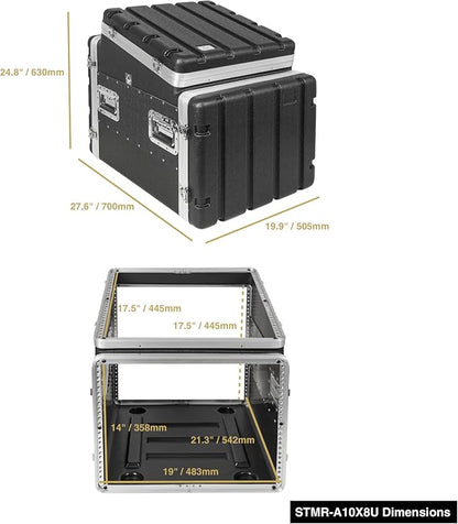 Sound Town Lightweight and Compact 8U ATA ABS Rack Case, - Image 7