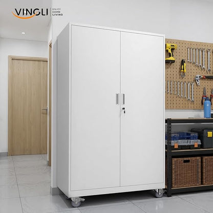 VINGLI Large Metal Storage Cabinet - Image 9