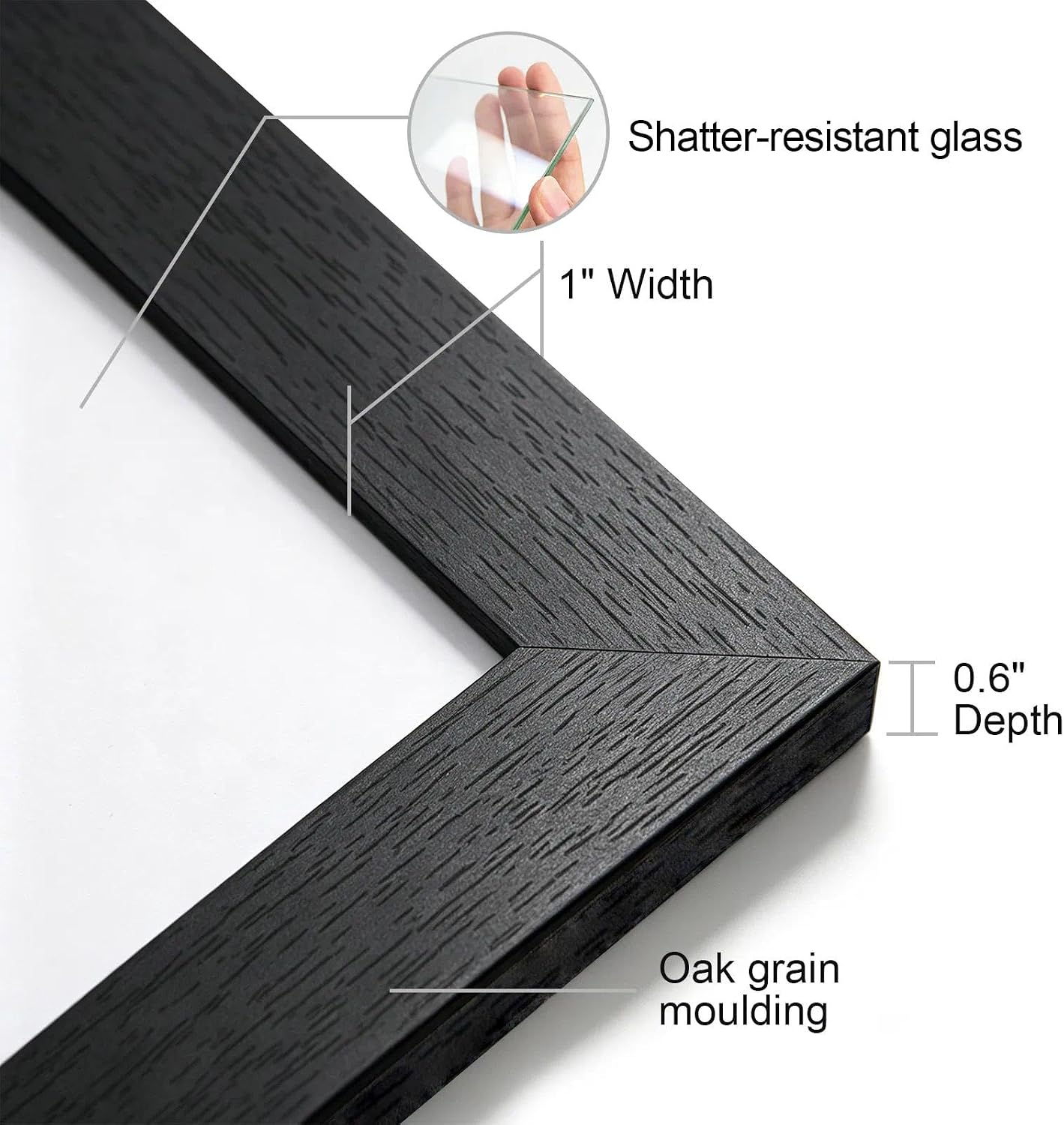 12x16 Picture Frame-Black,9x12 Mat,Tempered Glass,Engineered Wood | 8 x 8 Wood Photo Frame,FSC Certified Eco-Friendly,Acid-Free Removable Mat,Wall Hanging&Easel for Tabletop Display,3 Pack