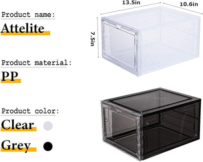 Attelite Shoe Box, Stackable Plastic Clear Shoe Box Organizer - Image 2