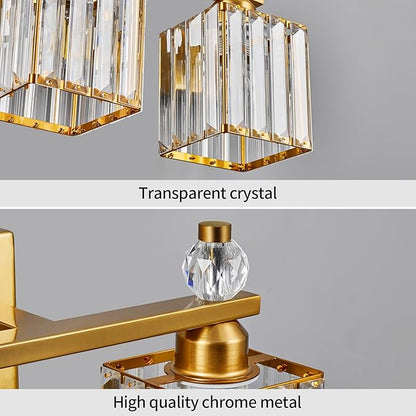 FDPBY Bathroom Vanity Lights 3-Light Modern Crystal Vanity Light Gold Bathroom - Image 4