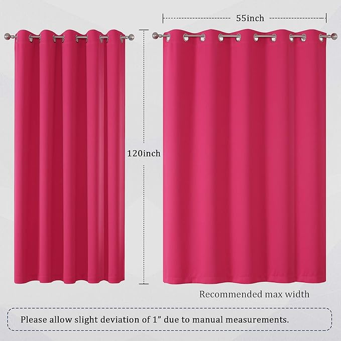 DUALIFE Raspberry Sorbet Blackout Curtain Panels - Image 6