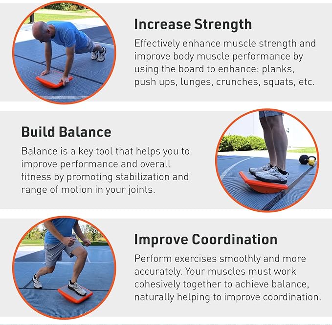 Body Sport Rocker Board for Balance Training, Standing Desk, Physical Therapy & - Image 5