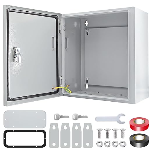 Electrical Box 12 x 12 x 8'' Steel Electrical Junction Box，NEMA 4X Steel by COYXiCE