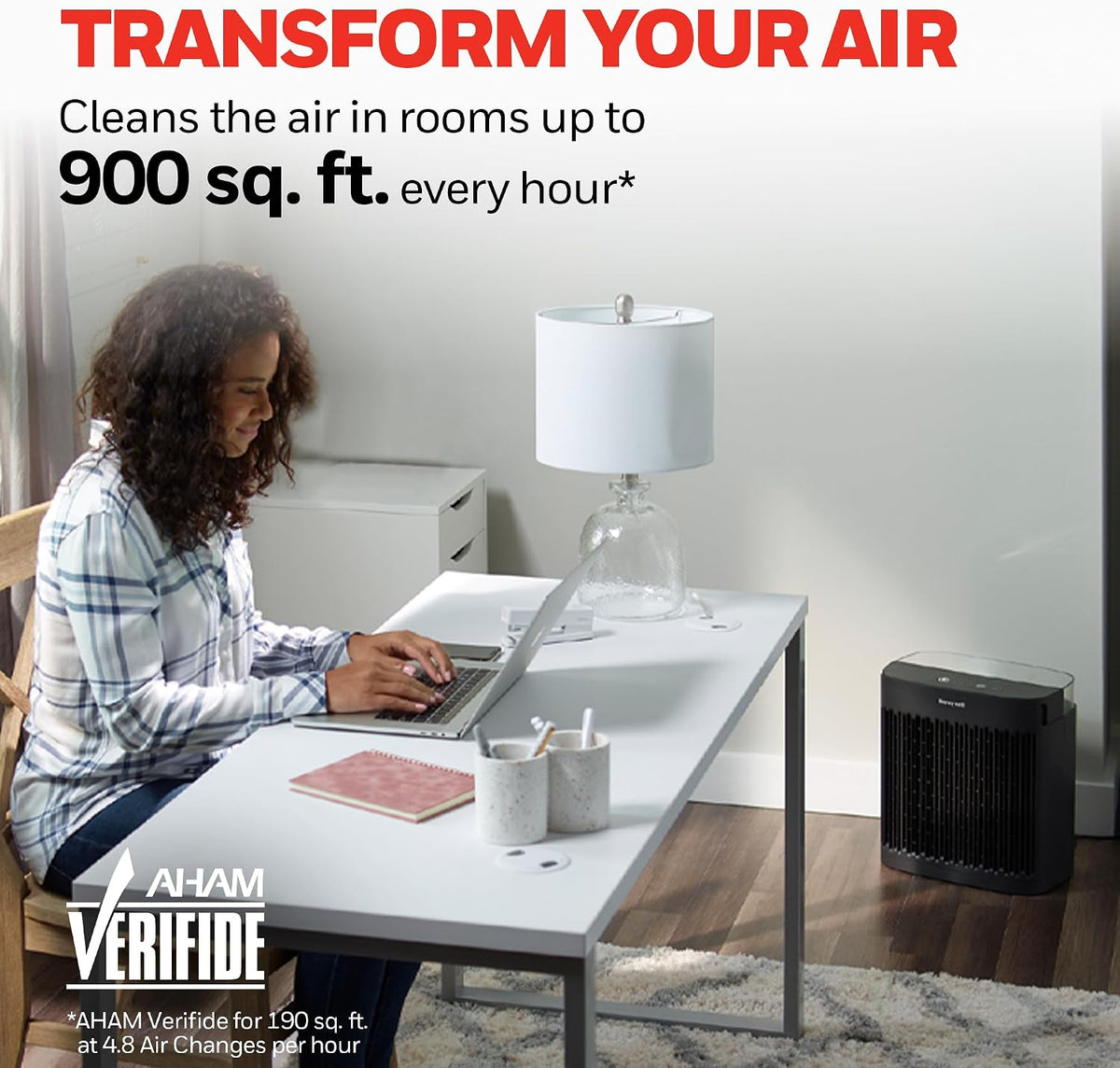 Honeywell HEPA Air Purifier for Home and Small-Medium 938 Ft² Rooms, Black