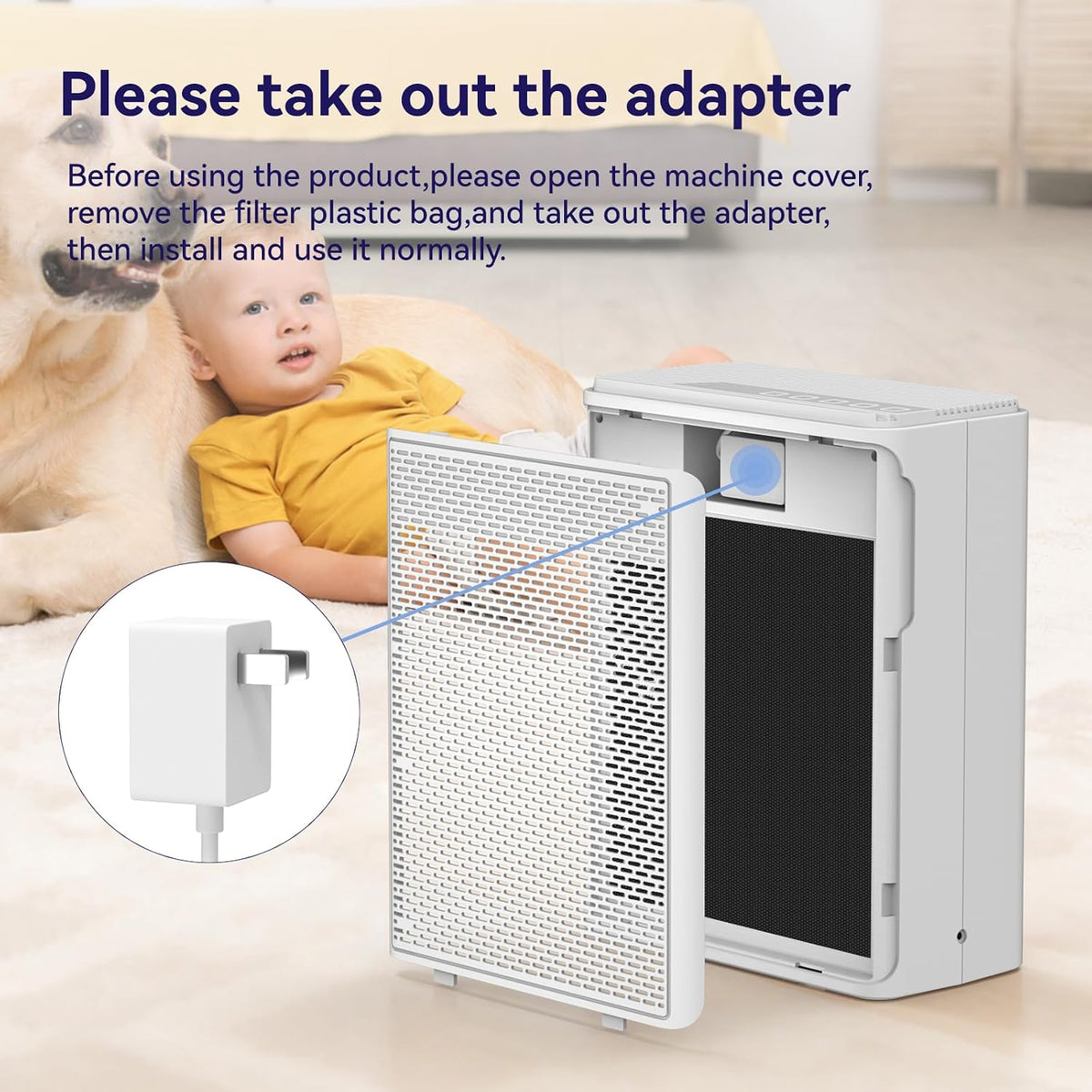 YARIKI Air Purifiers for Home Pets Covers Up to 1500 Sq Ft,H13 Hepa Filter wi...