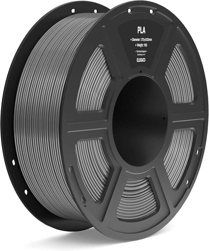 ELEGOO PLA Filament 1.75mm Space Gray 1KG, 3D Printer Filament Dimensional by ELEGOO