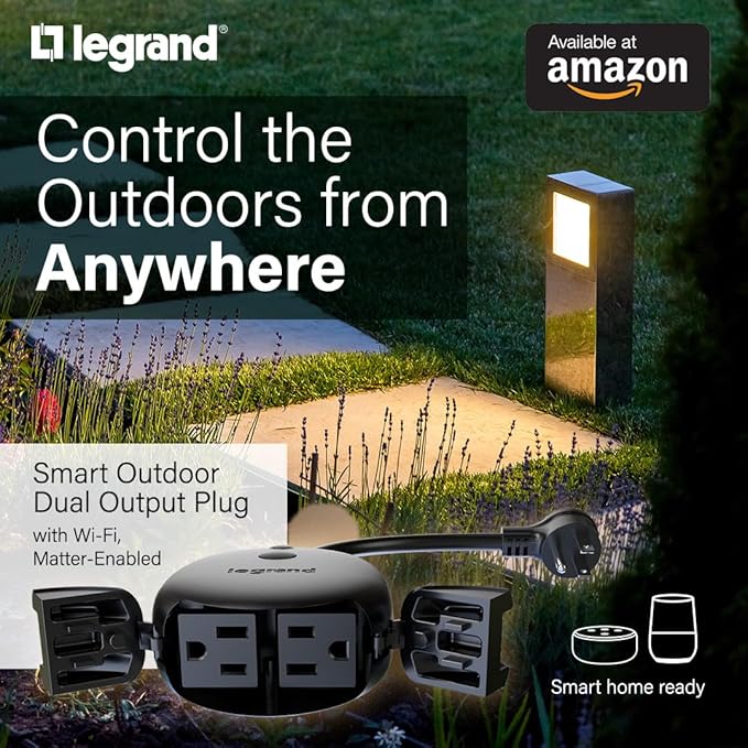 Legrand Wi-Fi Outdoor Dual Output Matter Smart Plug, Effortless Setup, Enhanced - Image 2