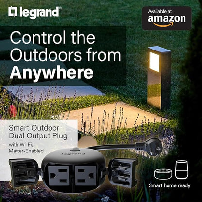 Legrand Wi-Fi Outdoor Dual Output Matter Smart Plug, Effortless Setup, Enhanced - Image 2