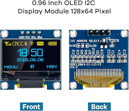 Hosyond 5 Pcs 0.96 Inch OLED I2C IIC Display Module 12864 128x64 Pixel SSD1306 - Image 2