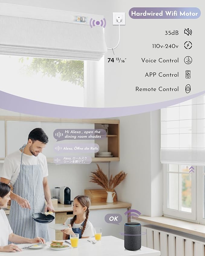 Graywind Smart Roman Shades 20% Blackout Compatible - Image 3