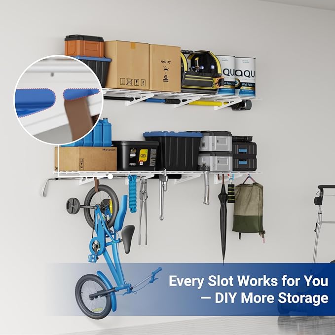 FLEXIMOUNTS 12-inch-by-72-inch Wall Shelf Garage Storage Rack Wall Mounted - Image 7