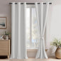 JIUZHEN Greyish White Blackout Curtains by JIUZHEN