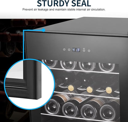 24 Bottles Wine Cooler Refrigerator, Small Wine Fridge Mini Wine Fridge - Image 6