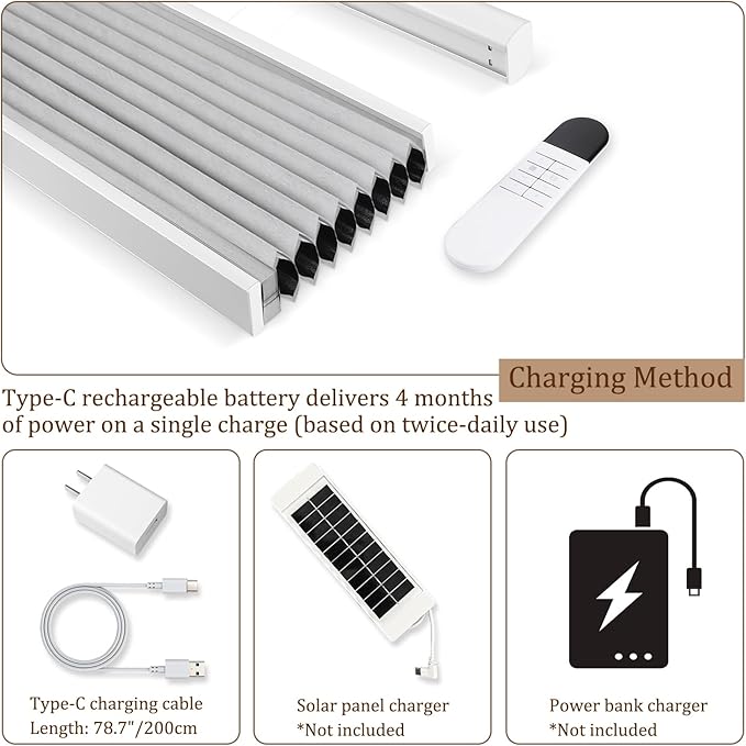 LEXEN Smart Top Down Bottom Up Honeycomb Shades WiFi Enabled Motorized Cellular - Image 3