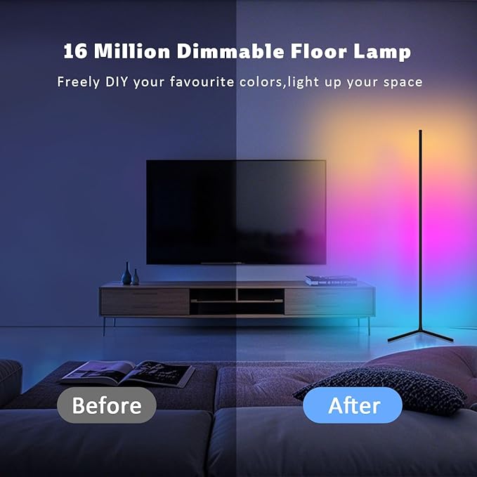 Tyute Corner Floor Lamp 2 Pack, LED Lamps - Image 5