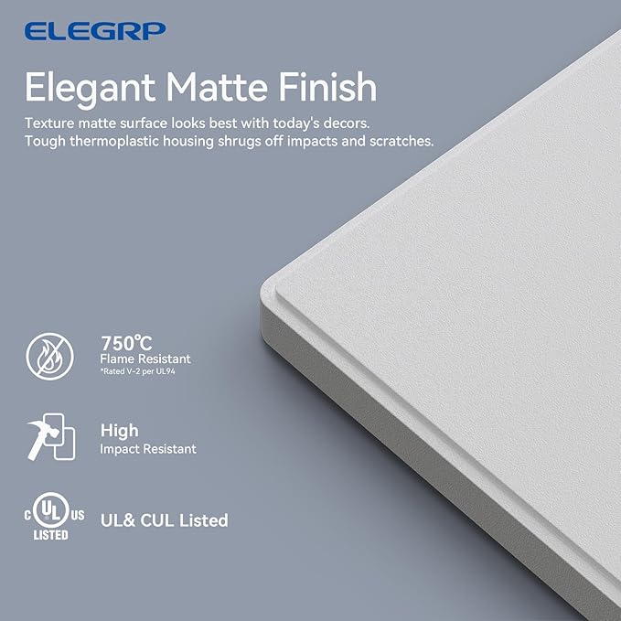ELEGRP 4-Gang Screwless Decorative Wall Plates, Mid-Size Unbreakable - Image 2