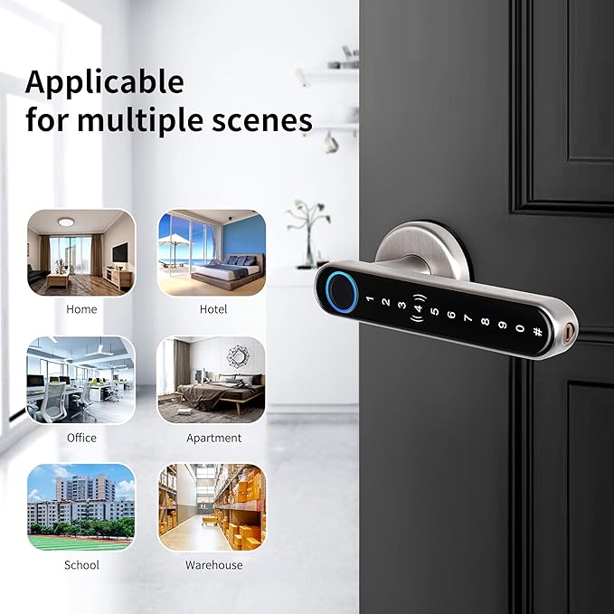 Smart Lock CATCHFACE Fingerprint Door Handle 5-1 Keyless Entry Door Lock - Image 4