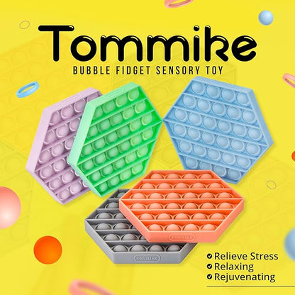 TOMMIKE Hexagon Push Pop Fidget Toy Bubble Sensory - Image 2