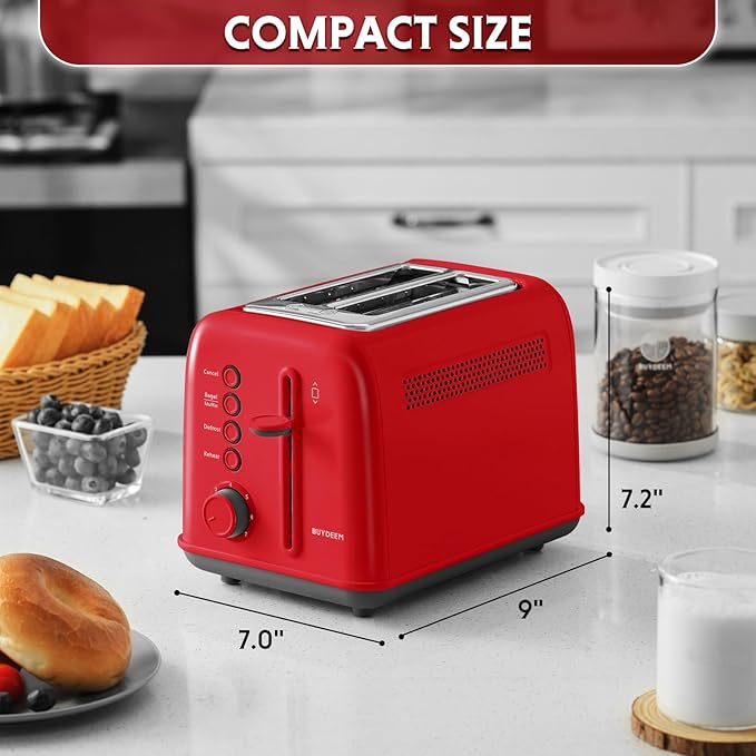 BUYDEEM DT620 2-Slice Toaster, Extra Wide Slots, Retro Stainless Steel - Image 7