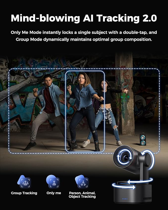 OBSBOT Tail 2 PTZR NDI Camera 4K@60FPS, Pro AI Tracking, 1/1.5" CMOS, 5X - Image 6