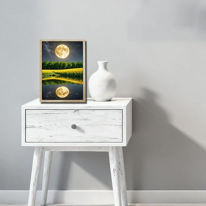 URVIP LED Glowing Photo Frame, 3D Starry-Sky Blue Moon Wall Art, 9x12 Inches - Image 5