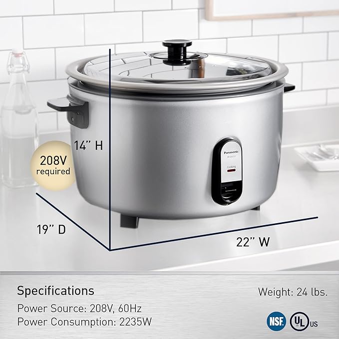 Panasonic Commercial Electric Rice Cooker, 208V Extra-Large Capacity 80-Cup - Image 5