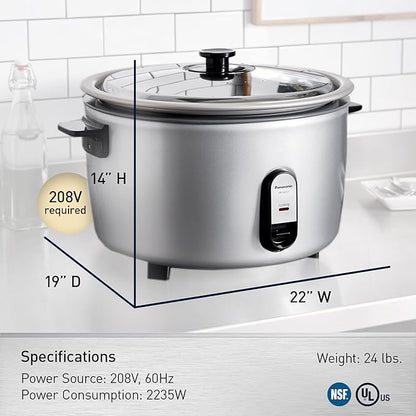 Panasonic Commercial Electric Rice Cooker, 208V Extra-Large Capacity 80-Cup - Image 5