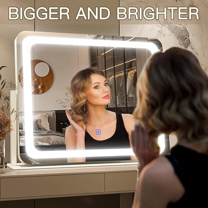 FENNIO Vanity Mirror with Lights 22''x17'' Makeup Mirror with Lights, Vanity - Image 2