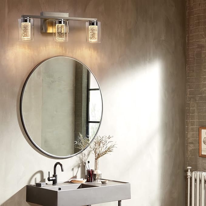 SADENICEL Brushed Nickel Vanity Lights, 3-Light Bathroom Light Fixtures - Image 8