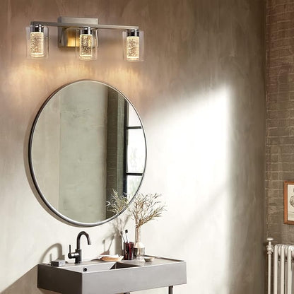 SADENICEL Brushed Nickel Vanity Lights, 3-Light Bathroom Light Fixtures - Image 8