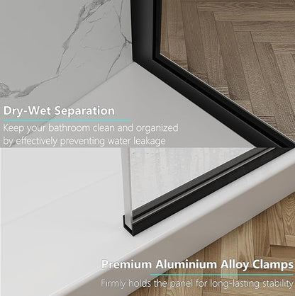 Shower Screen, 3/8" Tempered Glass, Shower Wall Panels, Fix Shower Glass Screen - Image 7