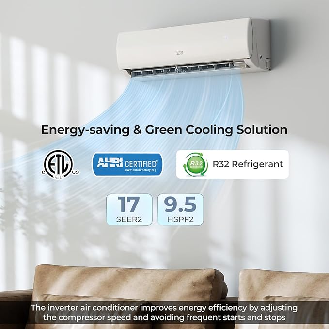 COSTWAY 11500 BTU Mini Split Air Conditioner, 115V 17 SEER2 Wifi Enabled - Image 6