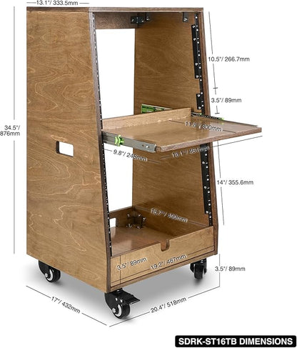 Sound Town DIY Slanted 16U Studio Rack, - Image 5