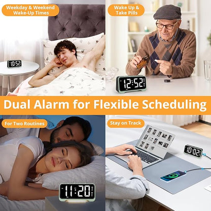 Loud Alarm Clock for Heavy Sleepers Adults/Kids, Dual Vibrating Alarm Clock Bed - Image 7