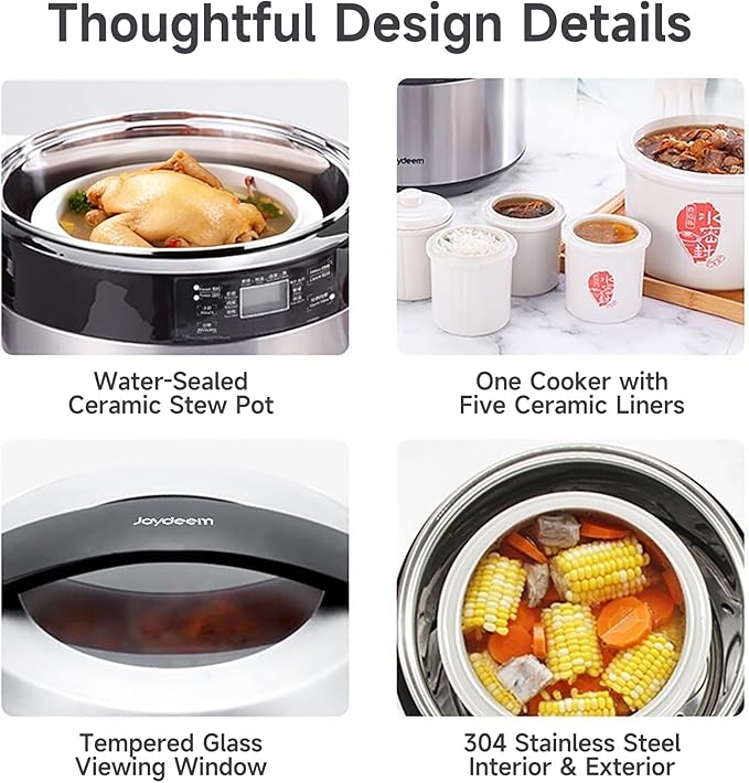 Joydeem Electric Stew Pot, 8.5Qt Stainless Steel Inner Pot - Image 6