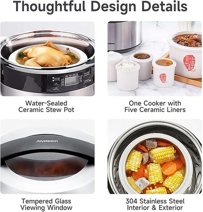 Joydeem Electric Stew Pot, 8.5Qt Stainless Steel Inner Pot - Image 6