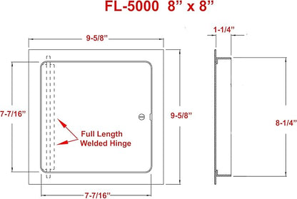Premier 5000 Series Commercial Grade Steel Access Door, 8 x 8 Flush Universal - Image 4